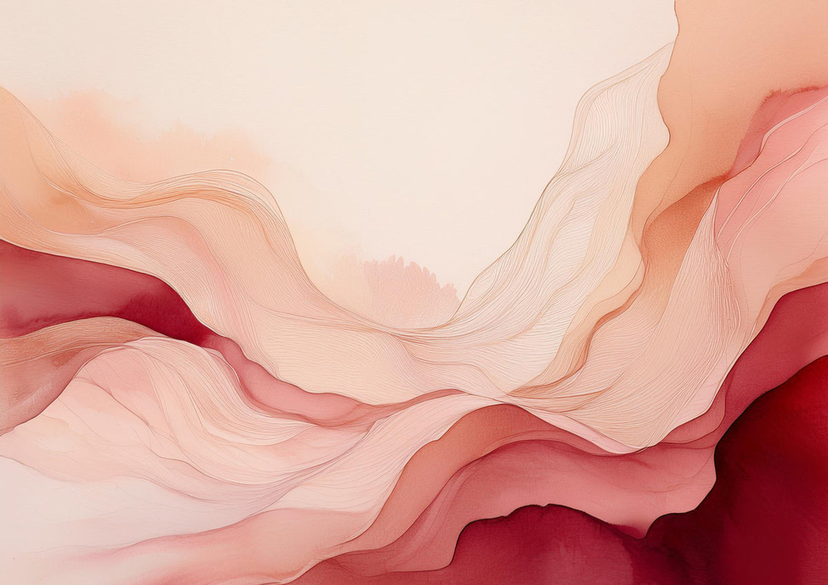 Serene Blush Waves Wall Mural