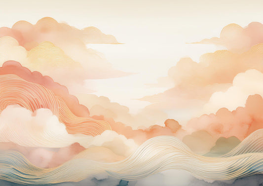 Coral Cloud Art Wall Mural
