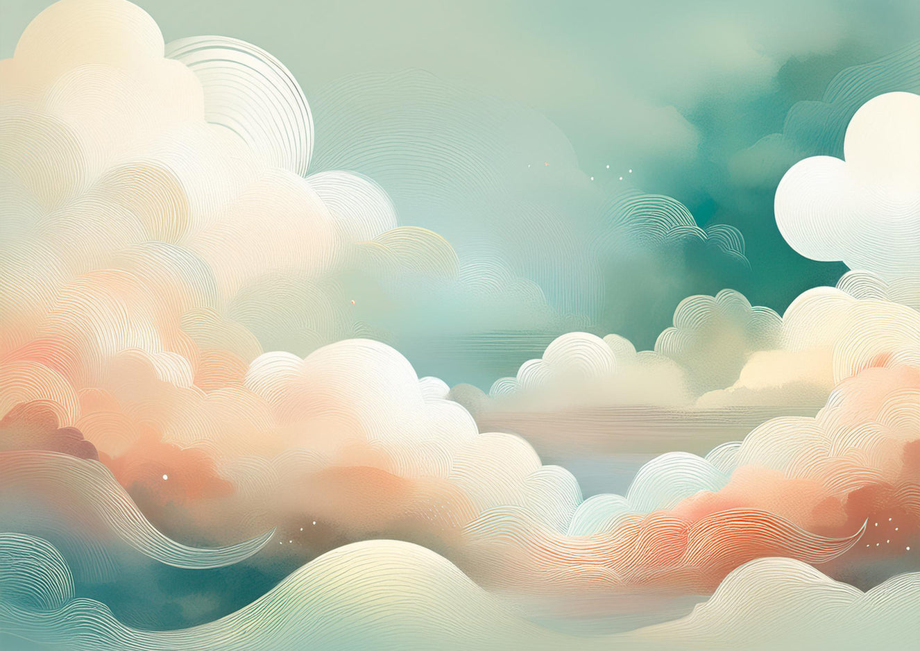 Whimsical Cloud Vista Wall Mural