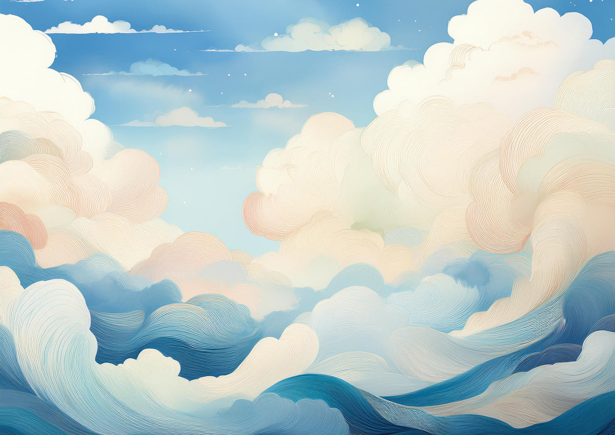 Dreamy Cloudscape Adventure Wall Mural in your room — zoomed