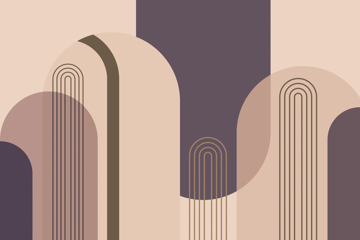 Mid Century Arches Wall Mural in your room — zoomed