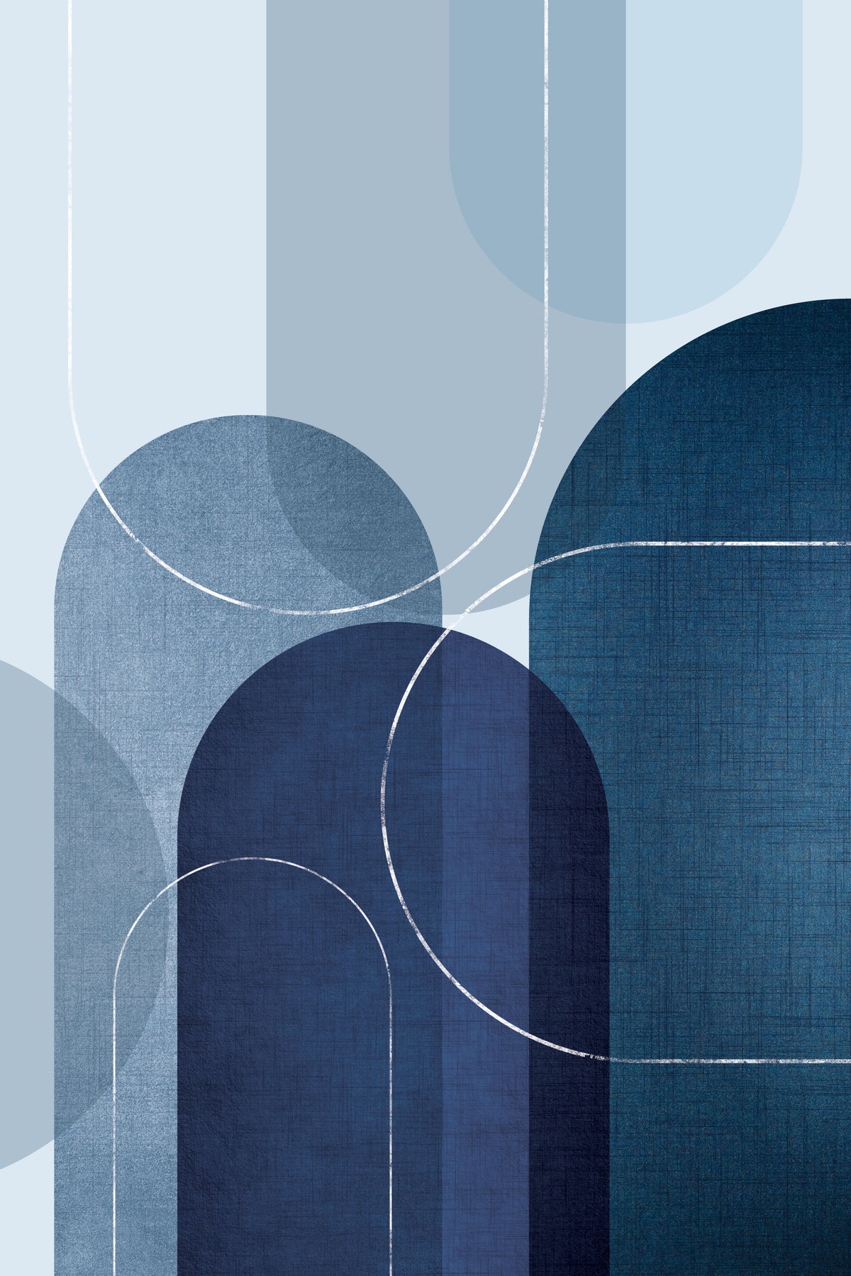 Mid Century Blue Linen 3