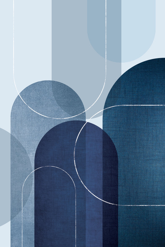 Mid Century Blue Linen 3