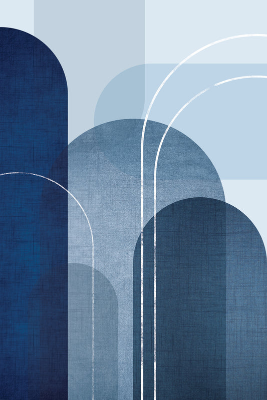 Mid Century Blue Linen 2
