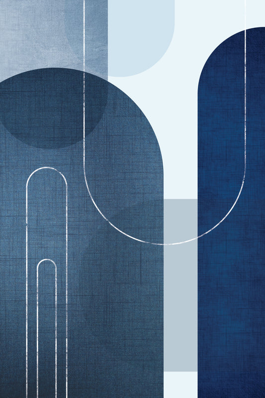 Mid Century Blue Linen 1 Wall Mural