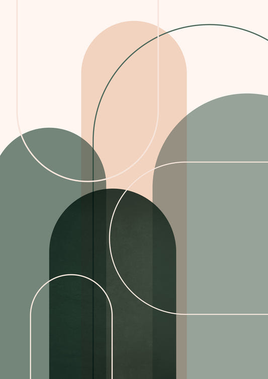 Sage Green Flow 2 Wall Mural