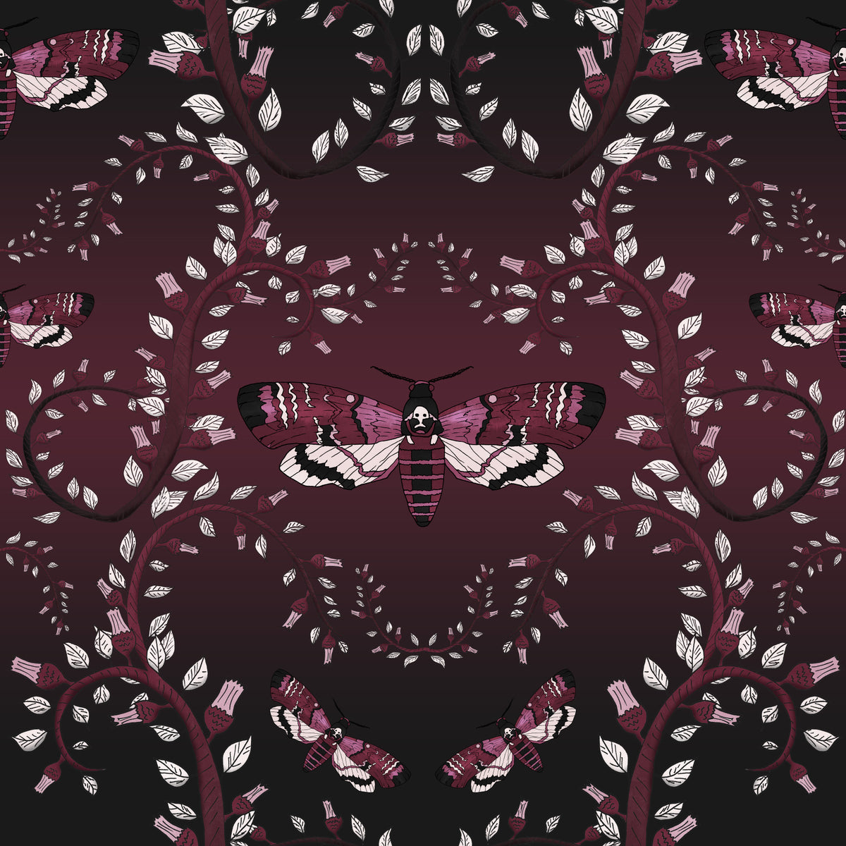 Crimson Moth Dance Wallpaper⁠