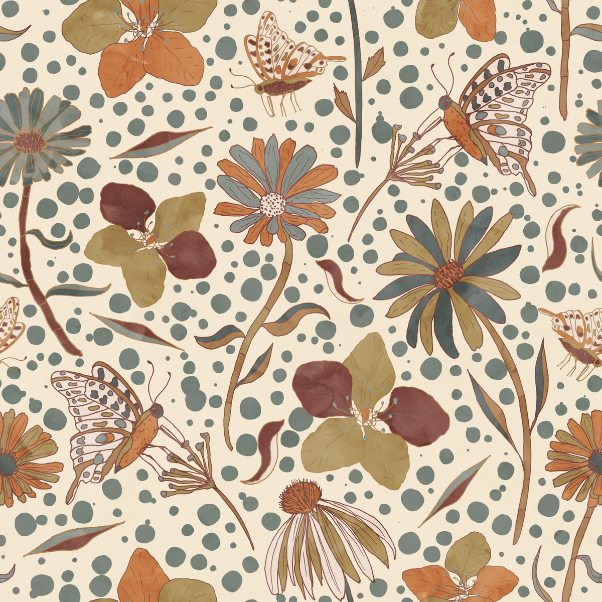 Secret Butterfly Garden Warm Autumn Wallpaper⁠
