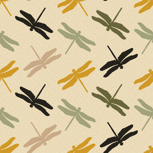 Dragonflies Flying Mustard Green Wallpaper⁠