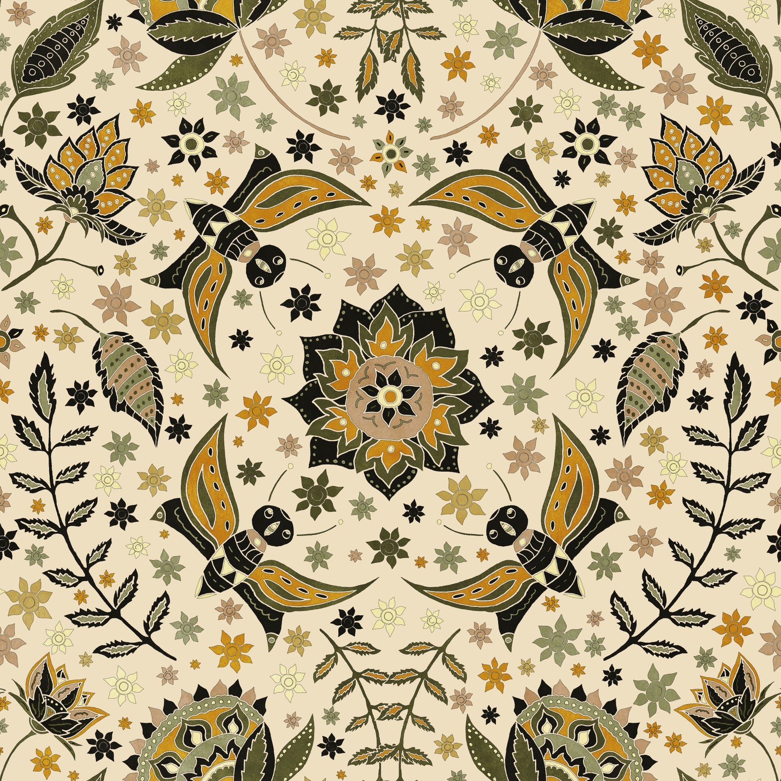 The Golden Moth Garden Wallpaper⁠