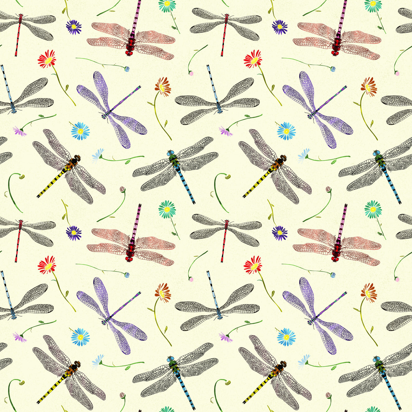 Colorful Dragonfly and Damselfly Wallpaper⁠