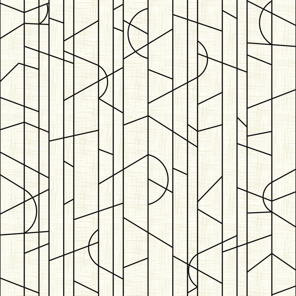 Elegant Lines Decor Black and White Wallpaper⁠ in your room — zoomed