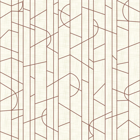 Elegant Lines Decor Bright Rust Wallpaper⁠