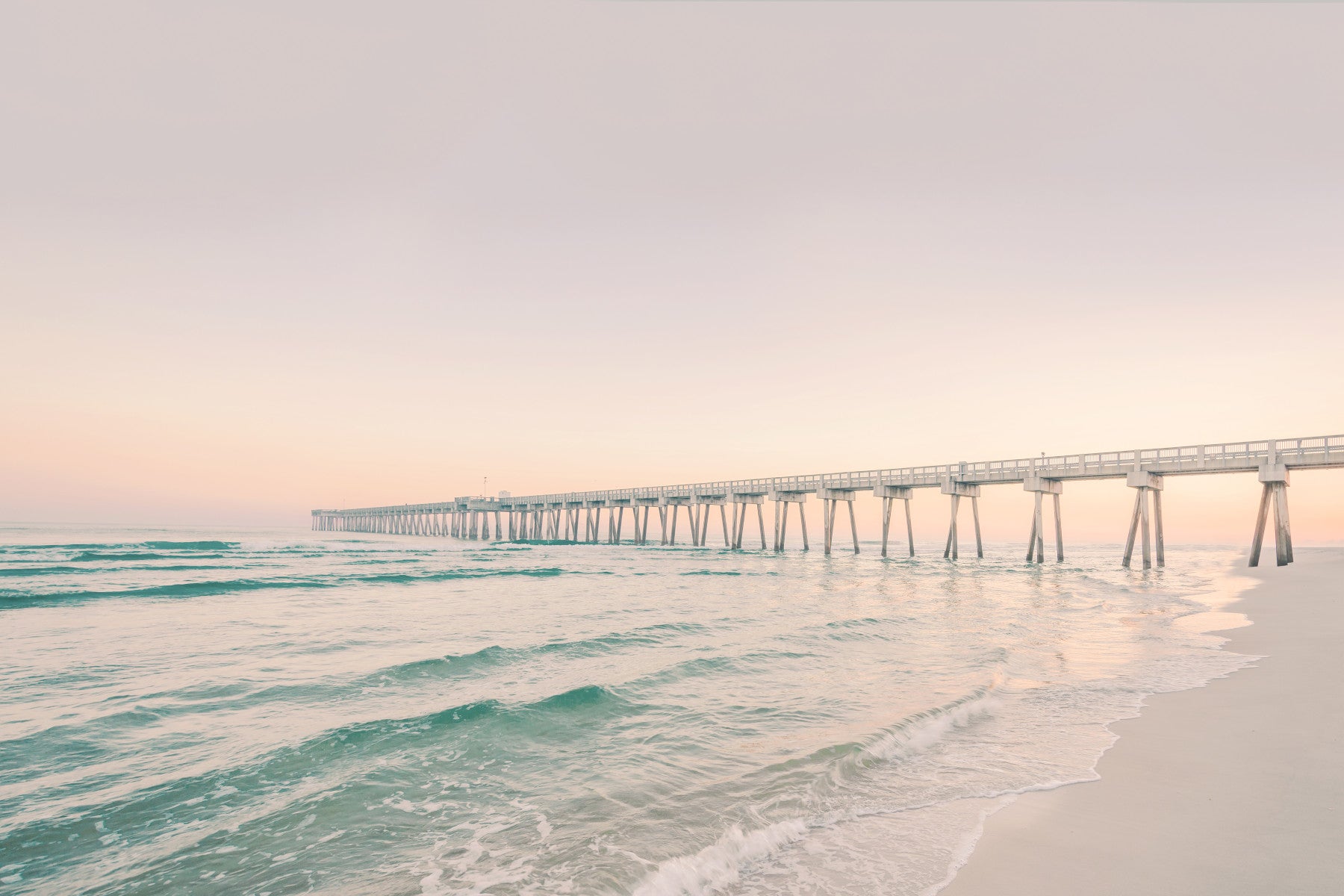 Serene Sunset Pier Wall Mural