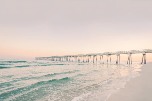 Serene Sunset Pier Wall Mural