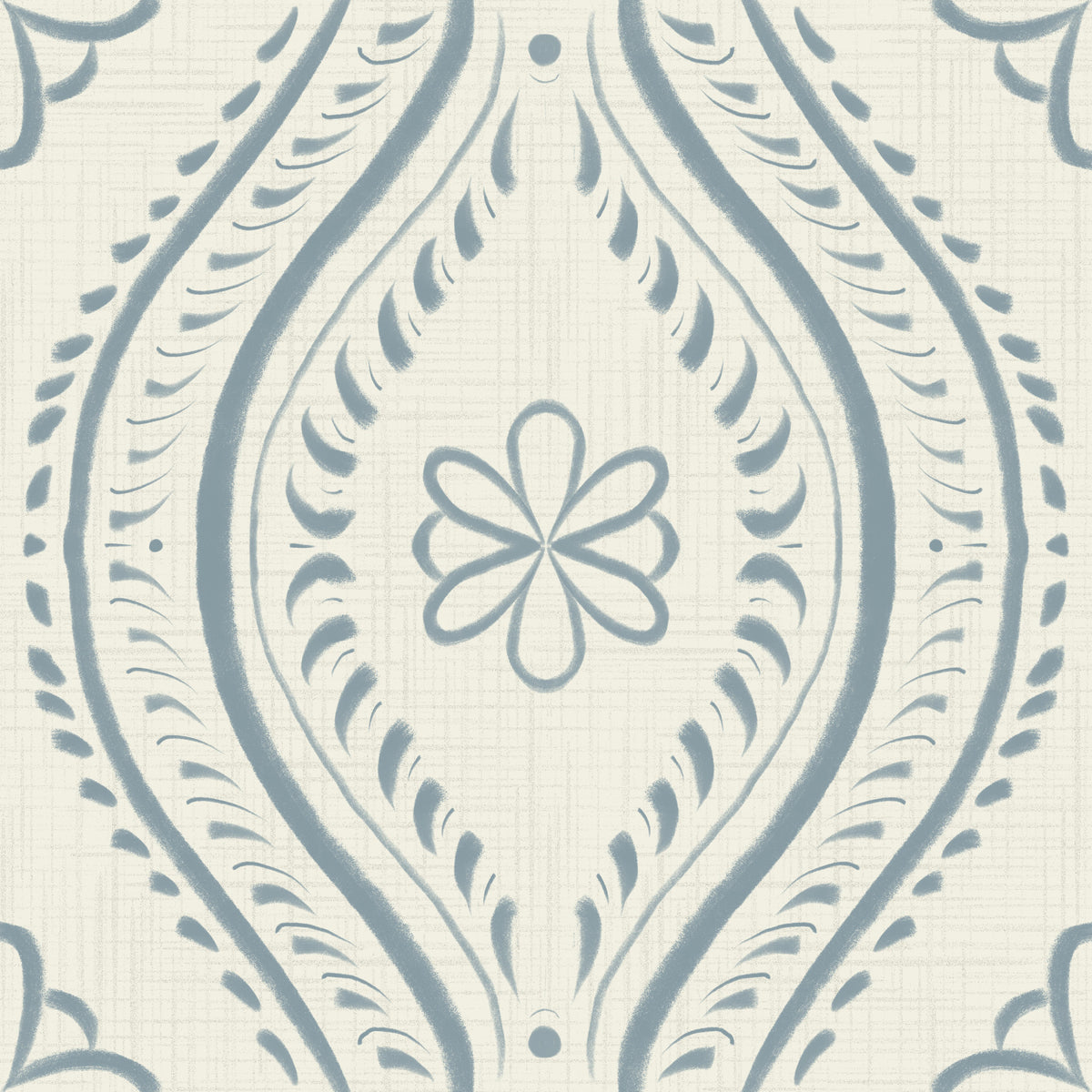 Faded Ogee Damask - Bright - Arona Wallpaper⁠