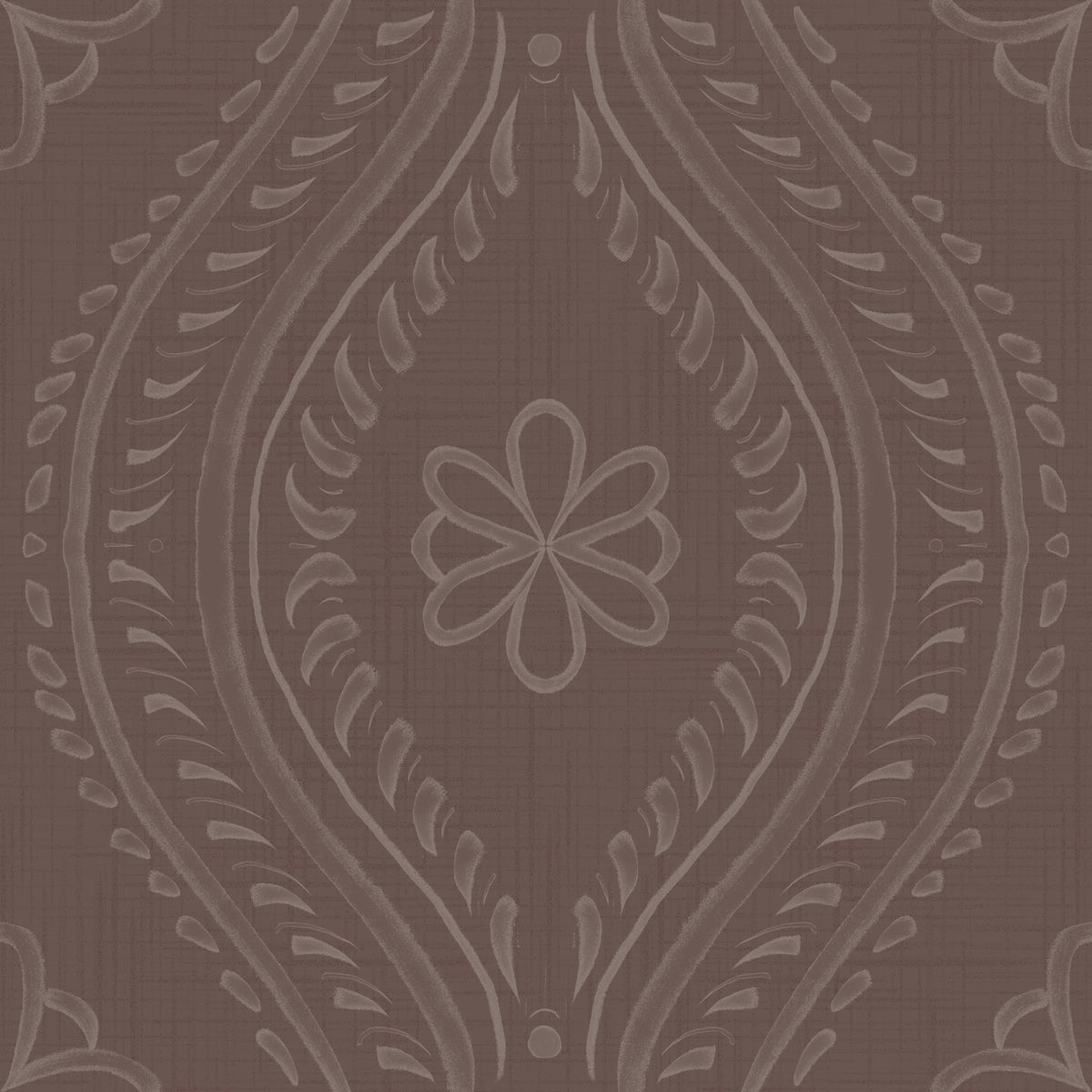 Faded Ogee Damask - Coffee Quartz Wallpaper⁠ in your room — zoomed