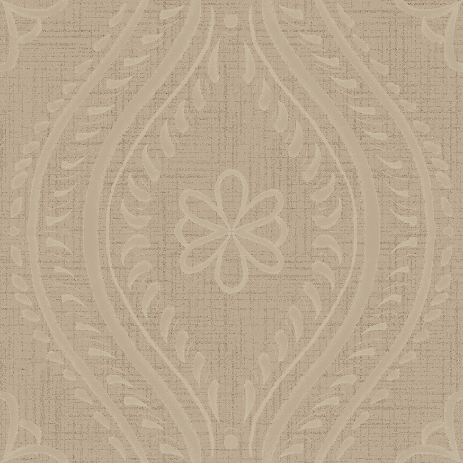 Faded Ogee Damask - Safari Wallpaper⁠