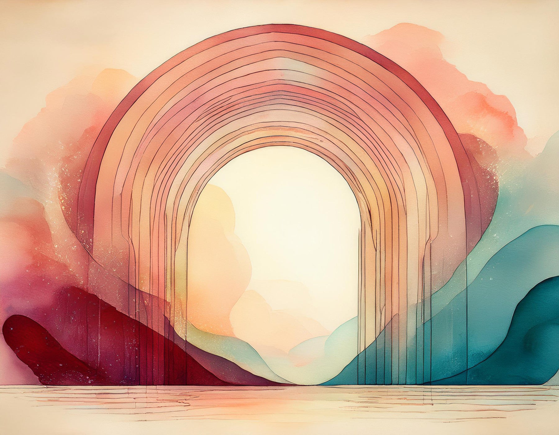 Rainbow Dream Portal Wall Mural