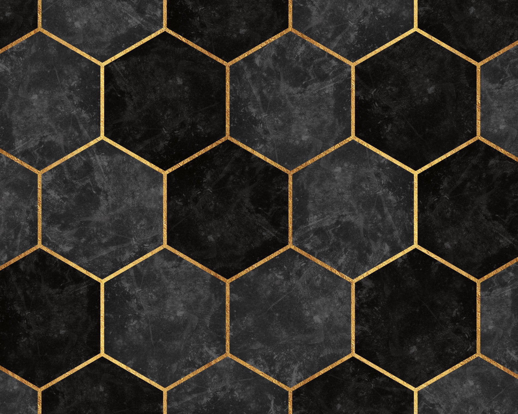 Urban Charcoal Hexagon Pattern Wall Mural
