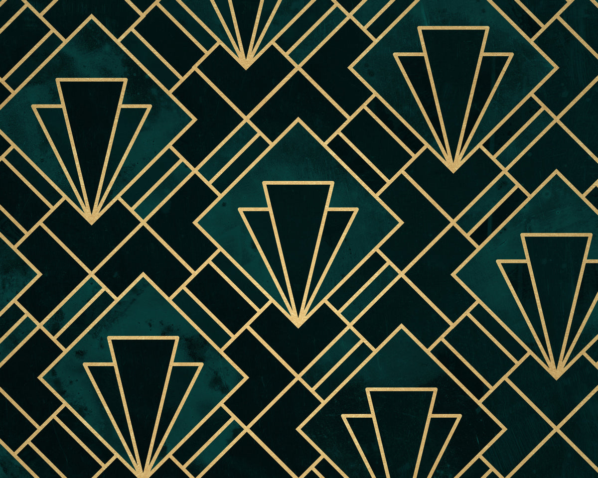 Emerald Art Deco Mosaic Wall Mural