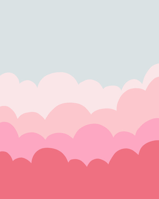 Pastel Pink Sunrise  Wall Mural