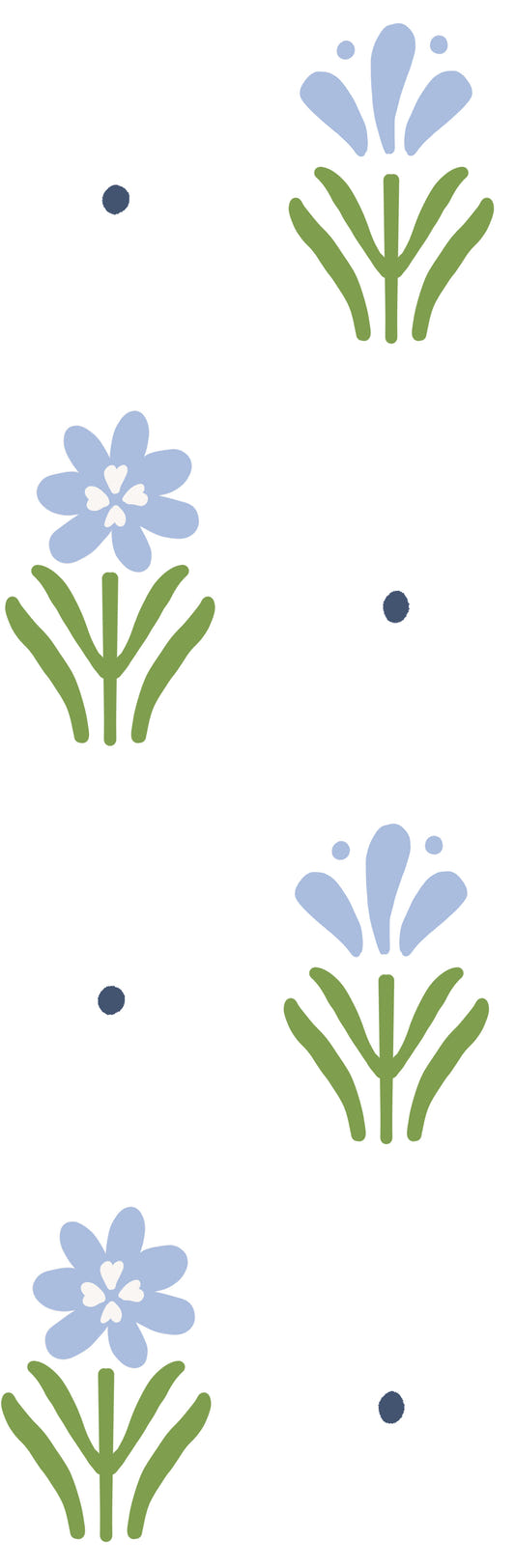 Country Cottage Floral in Blue Wallpaper⁠