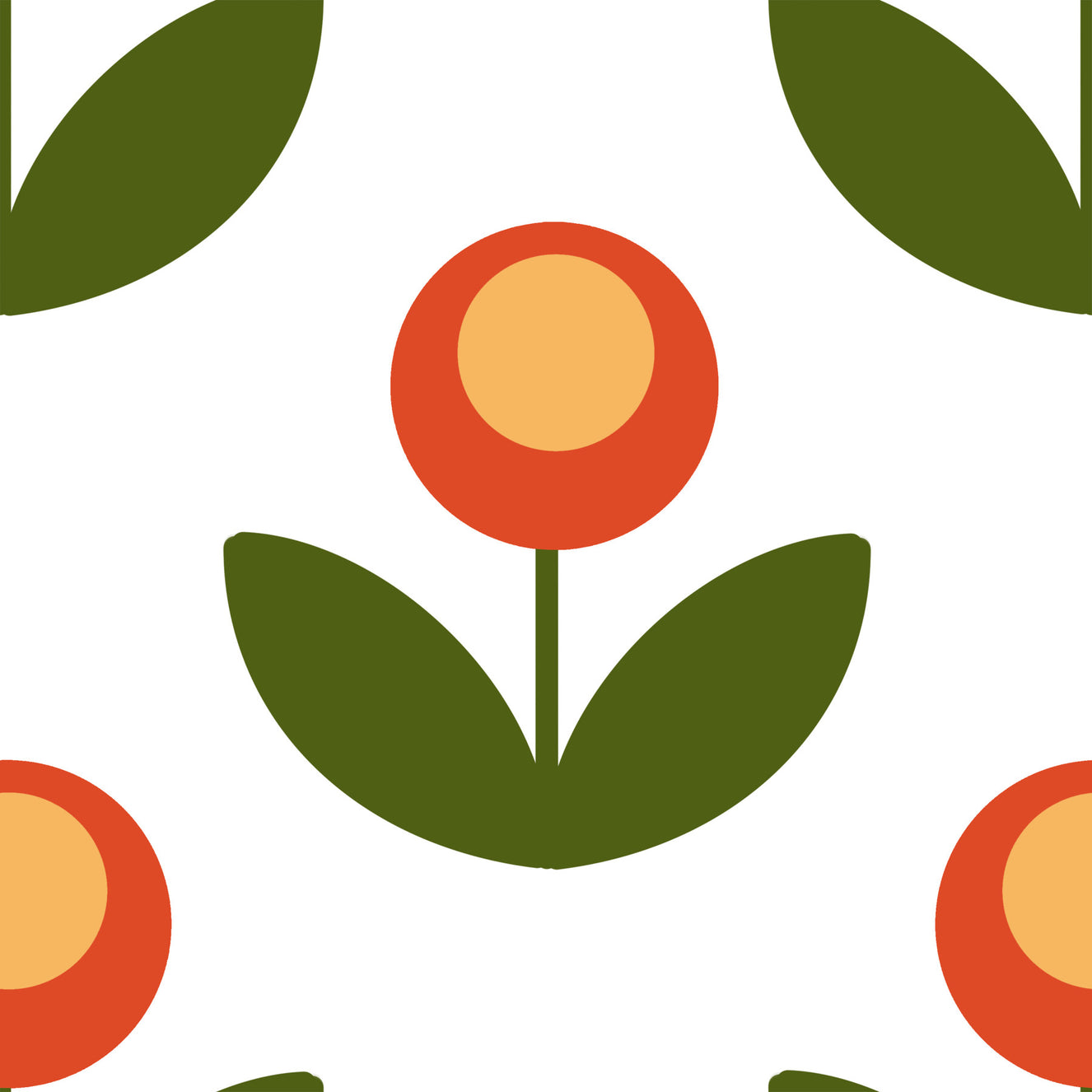 Mid-Century Modern Blooms Wallpaper⁠