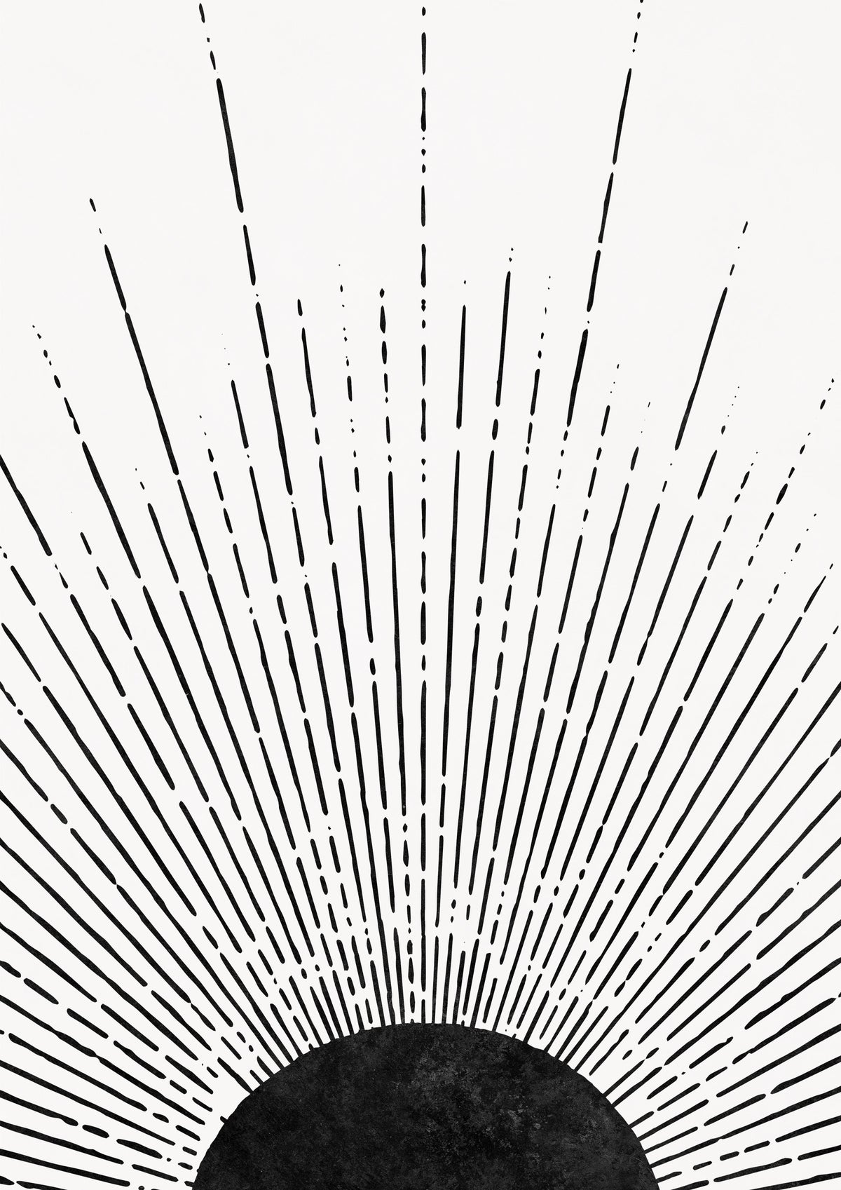 Black Sun Rays Wall Mural