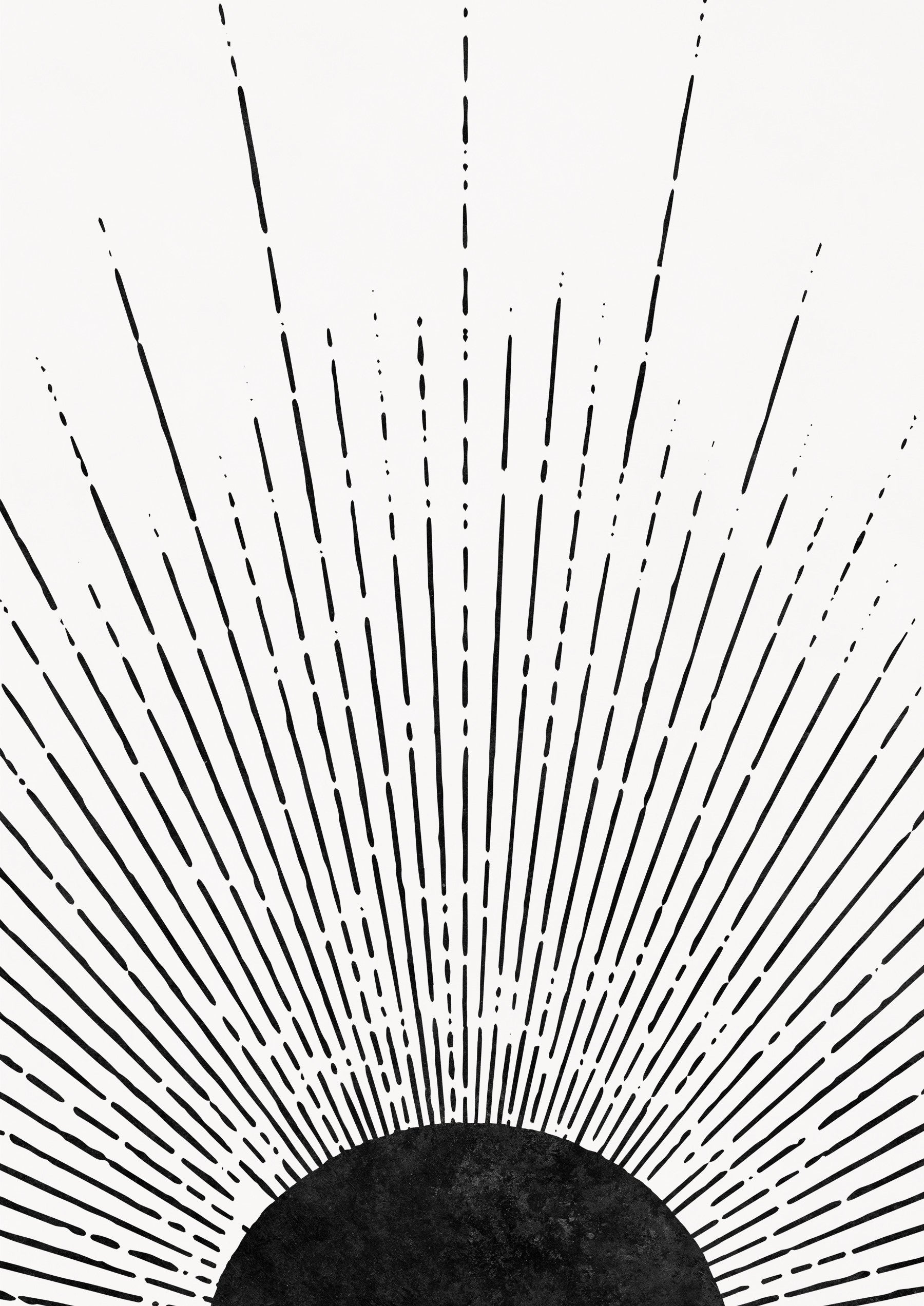 Black Sun Rays Wall Mural