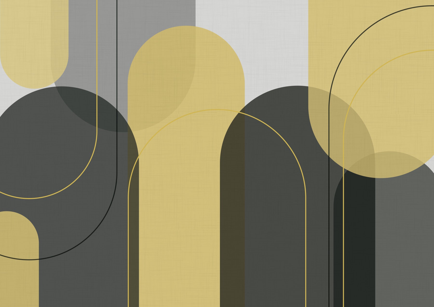 Elegant Arches Yellow Grey Wall Mural