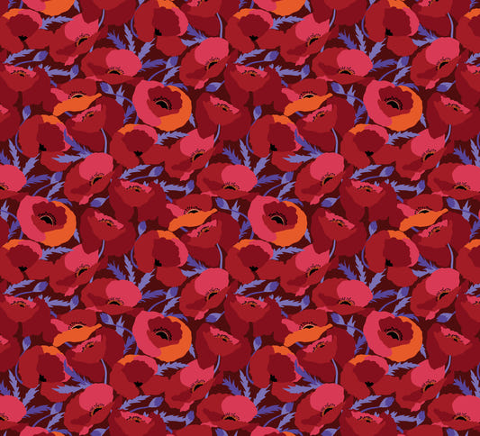 Crimson Poppy Bloom Wall Mural
