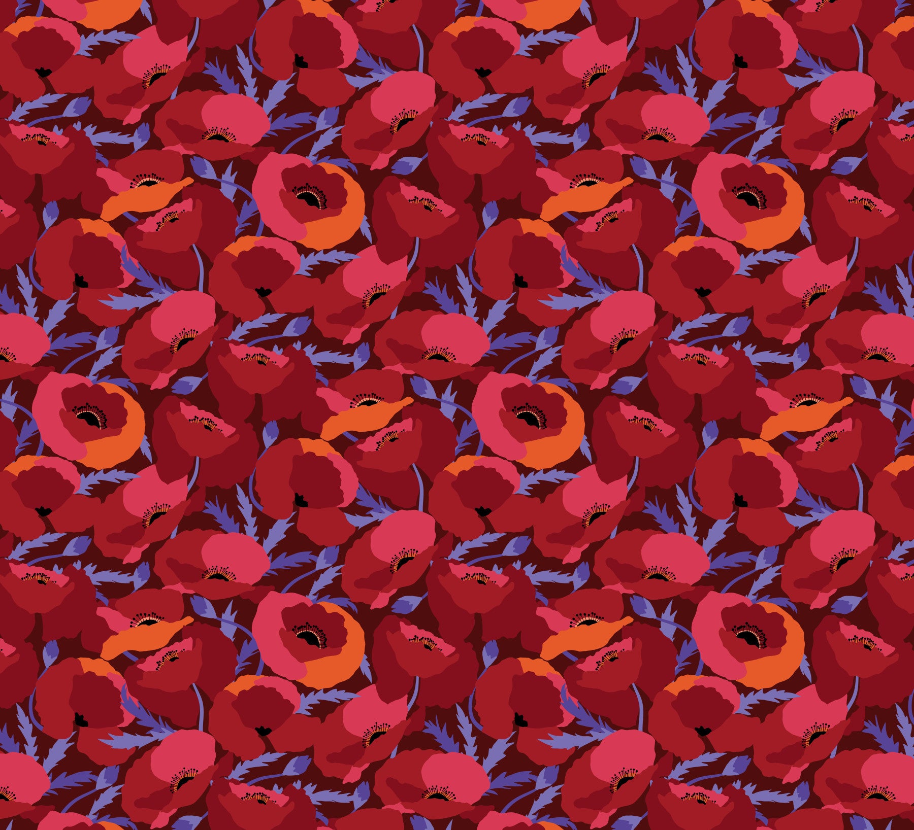 Crimson Poppy Bloom Wall Mural