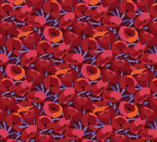 Crimson Poppy Bloom Wall Mural