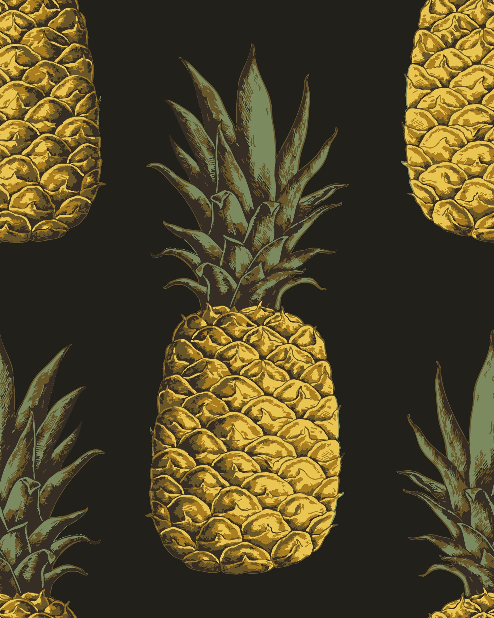 Golden Pineapples Wallpaper⁠