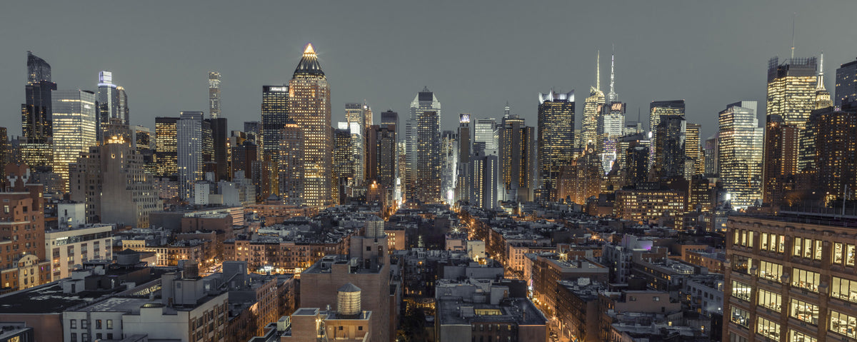 New York City Nightscape Wall Mural in your room — zoomed