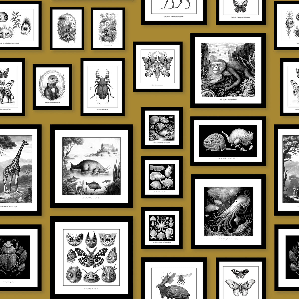 Fantastic Creatures -  Mustard Wallpaper⁠
