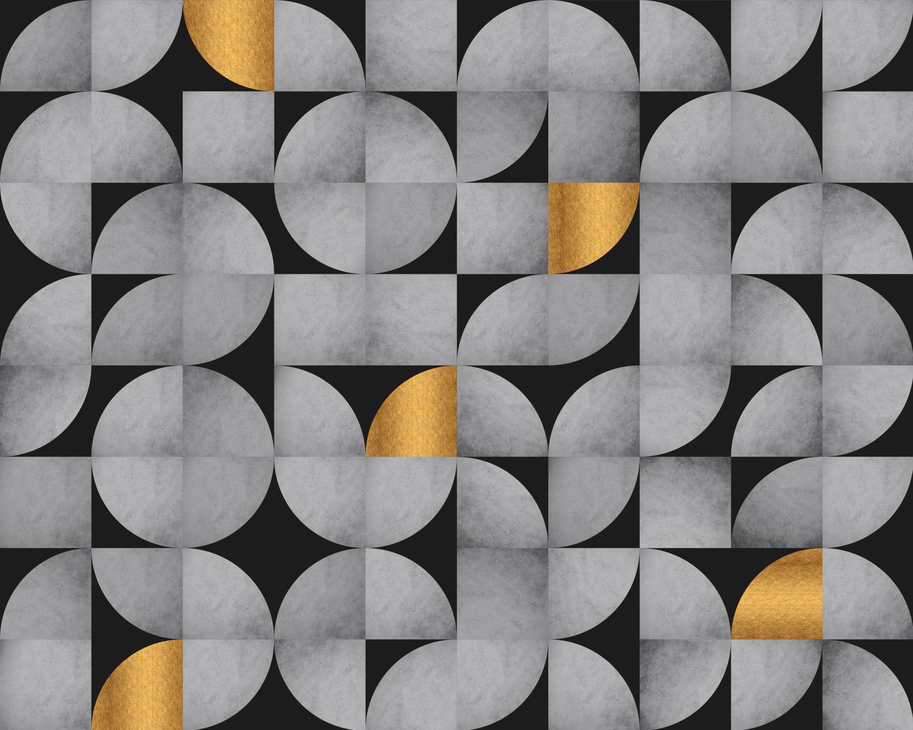 Mid-Century Concrete and Gold Wall Mural