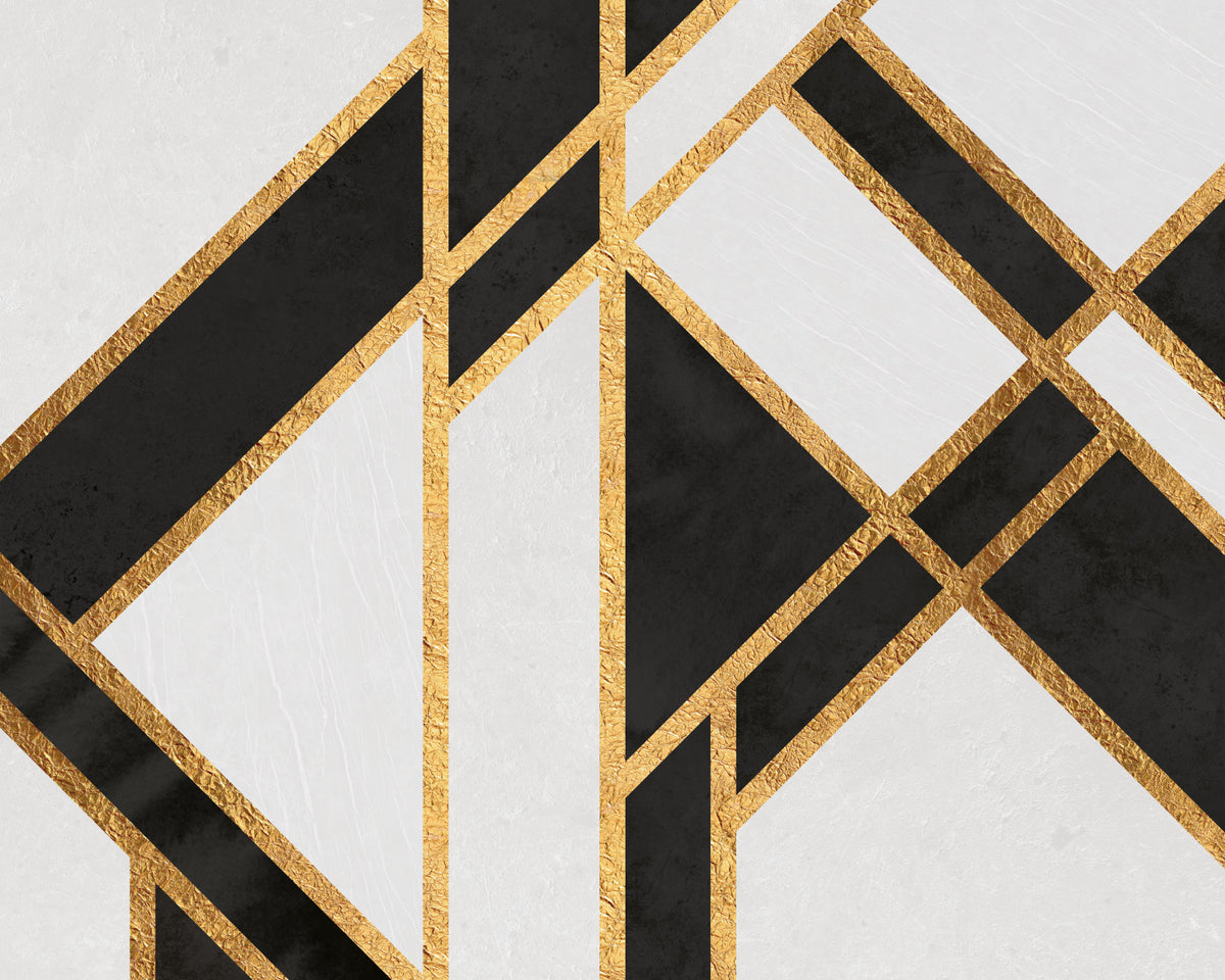 Art Deco Black and White Wall Mural in your room — zoomed