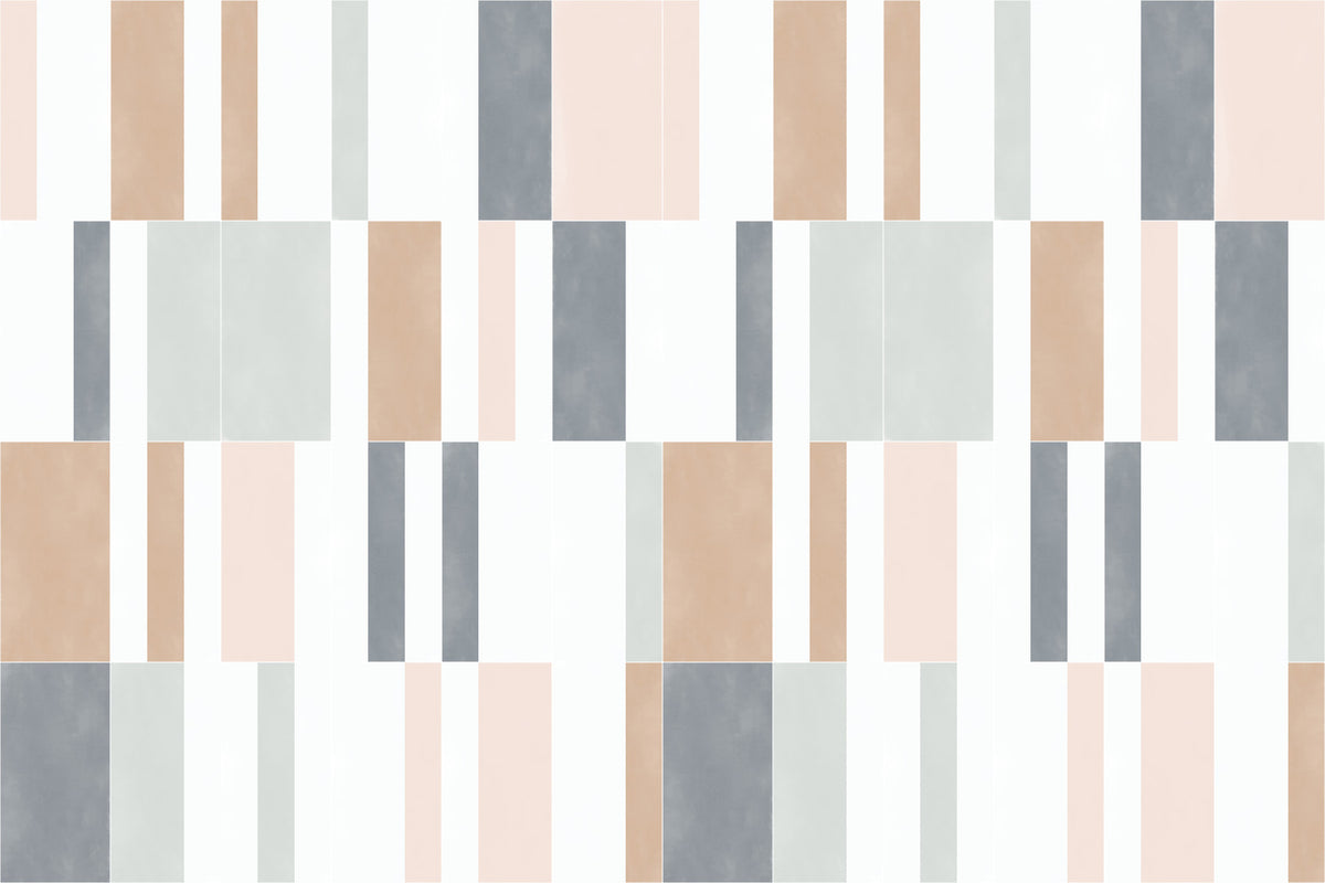 Muted Pastel Tiles One Wall Mural