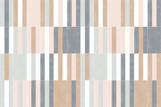 Muted Pastel Tiles Three Wall Mural
