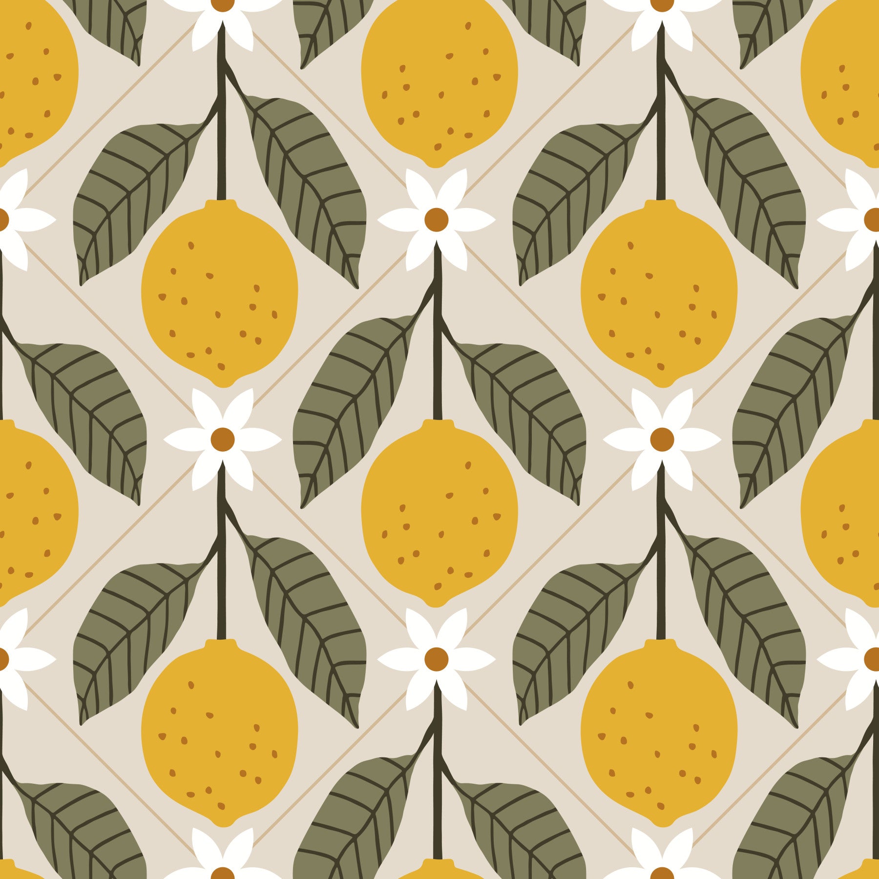 Lemon Grove Faux Tile  Wallpaper⁠