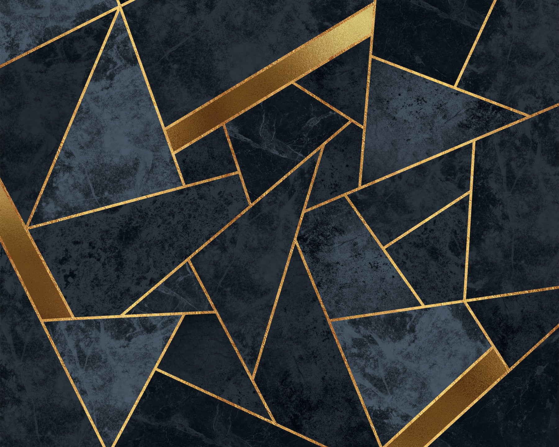 Soft Blue and Gold Mosaic Wall Mural