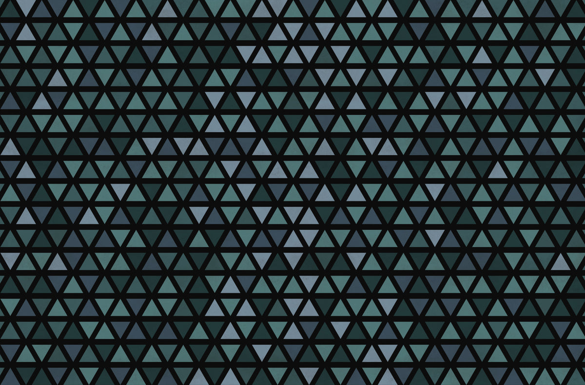 Teal Triangles Wall Mural