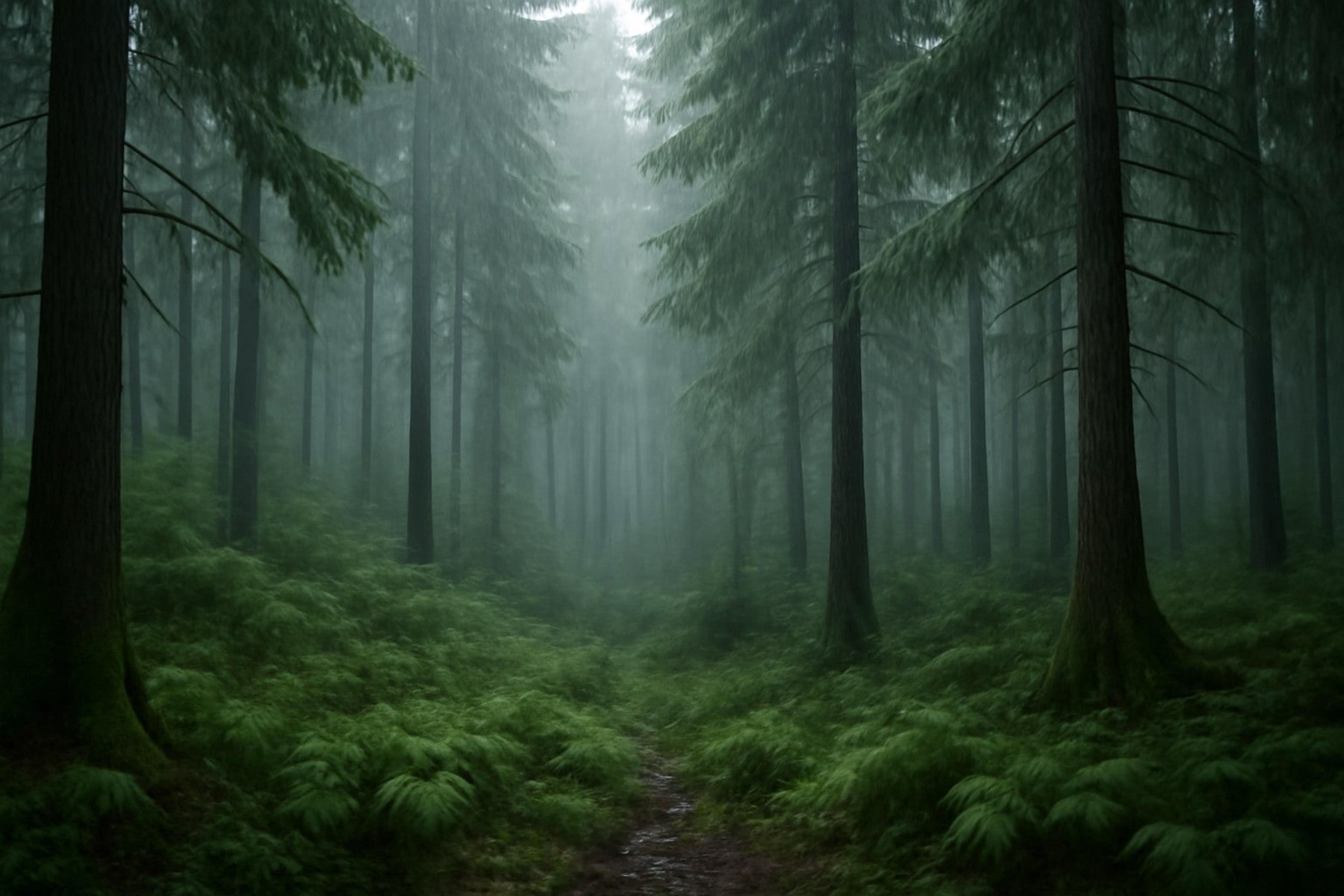 Foggy Wilderness  Wall Mural