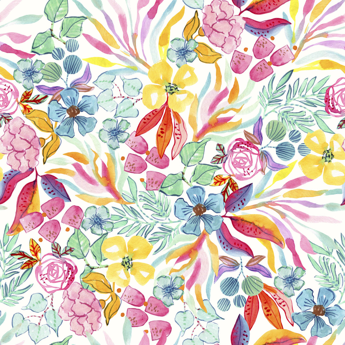 Tropical Watercolor Escape Wallpaper⁠