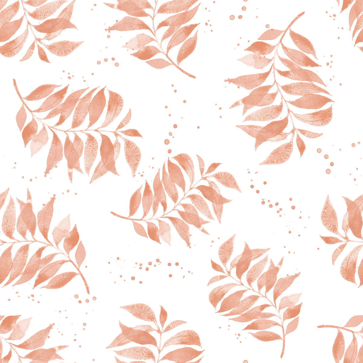 Textured Watercolor Palm Leaf Toss Terracotta Wallpaper⁠