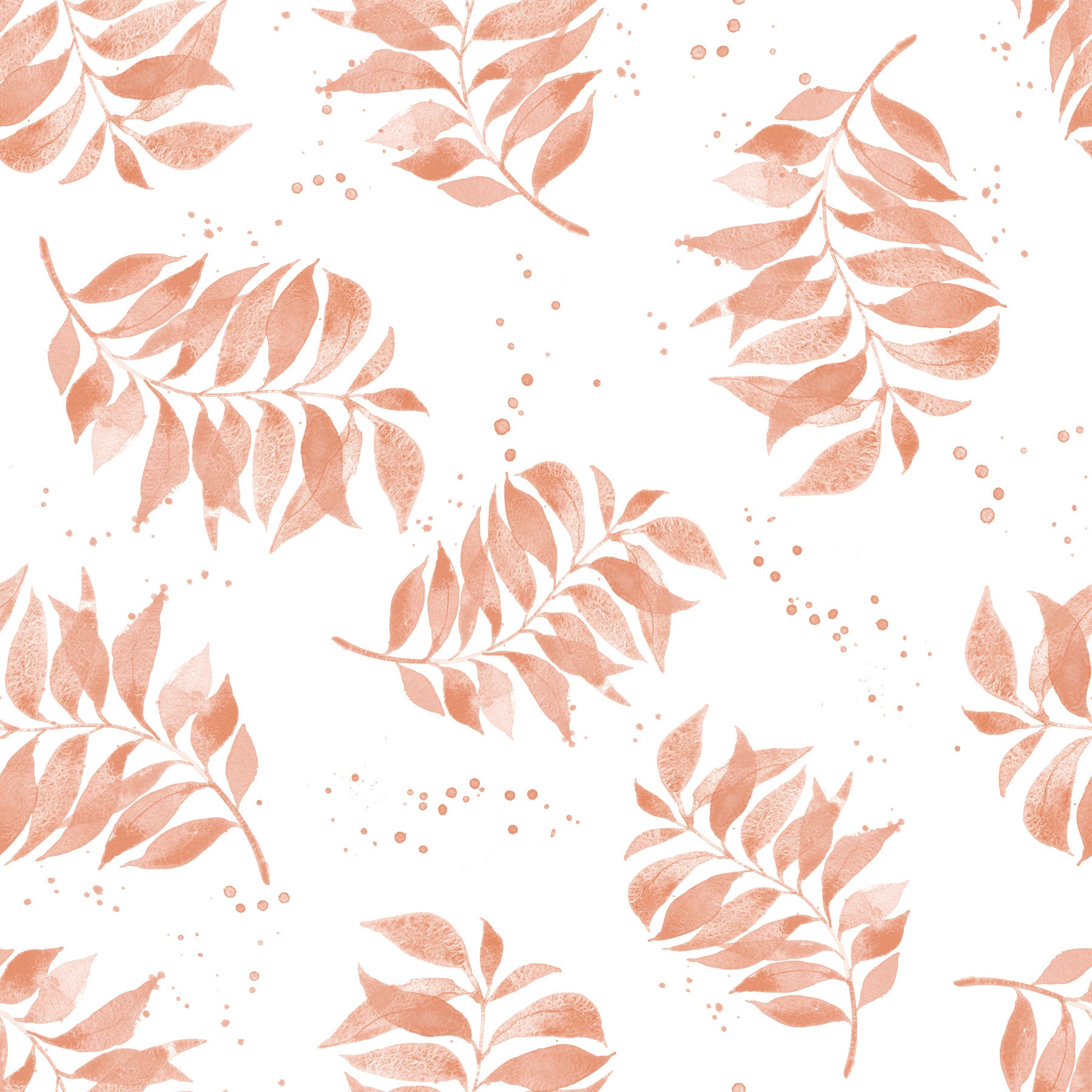 Textured Watercolor Palm Leaf Toss Terracotta Wallpaper⁠