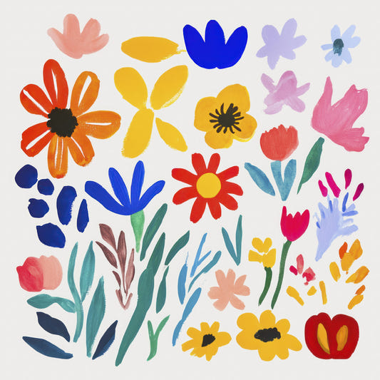 Bold Matisse Inspired Flower Impressions  Wall Mural