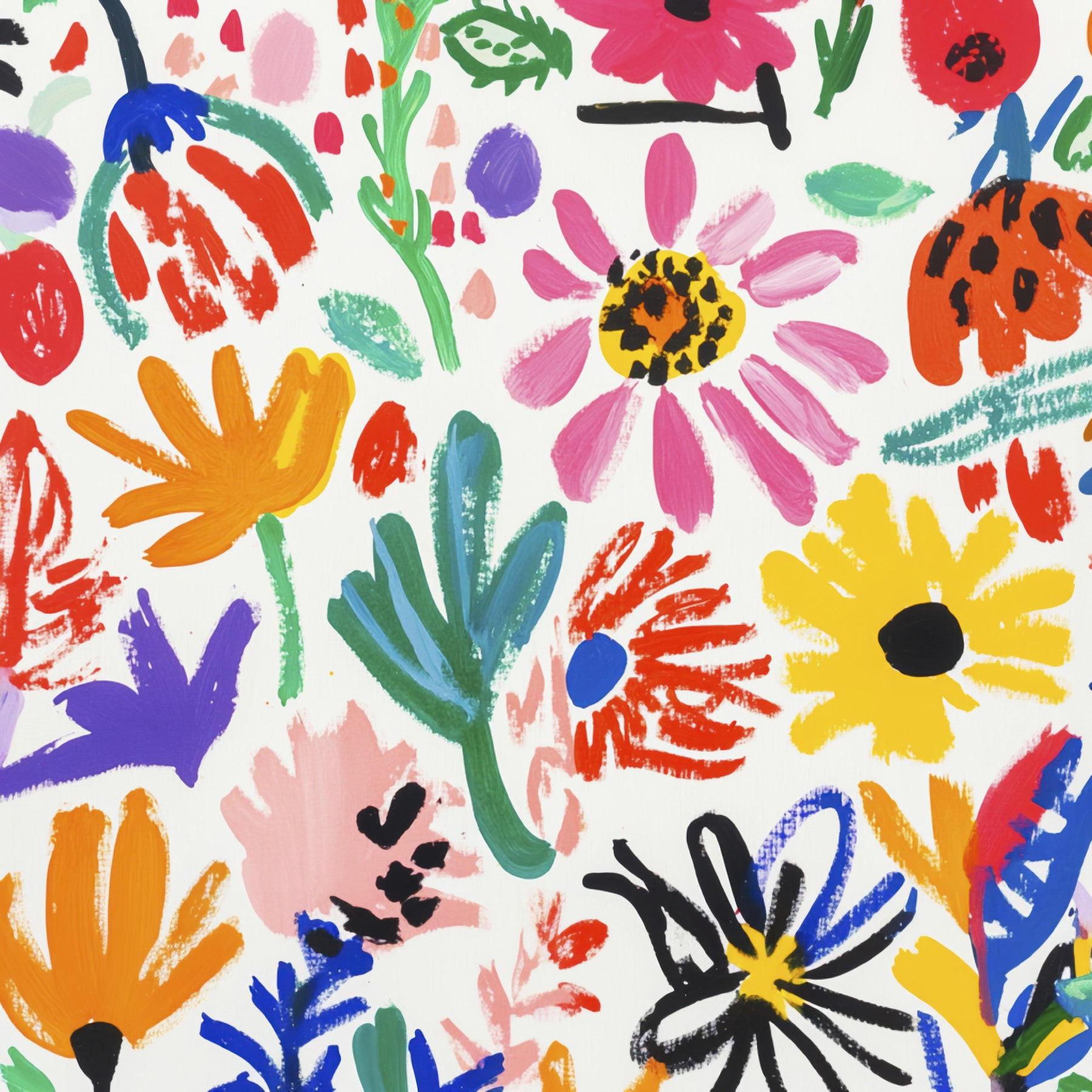 Matisse Cute Flower Garden Wall Mural in your room — zoomed
